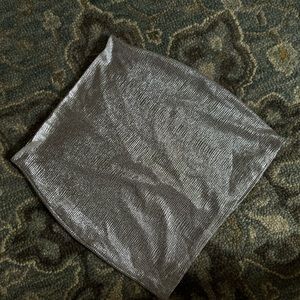 Lulus -Silver Shiny Sparkly Skirt